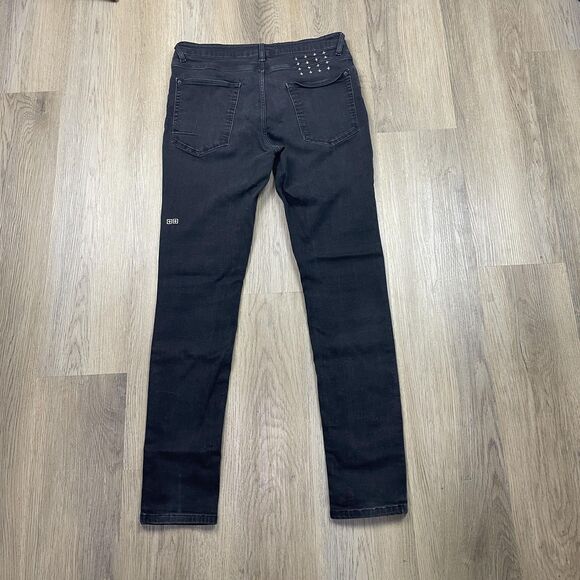 Ksubi Jeans Mens 34 Black Skinny Slim Fit Stretch Denim 5 Pocket Zip Fly Cross - Picture 6 of 12